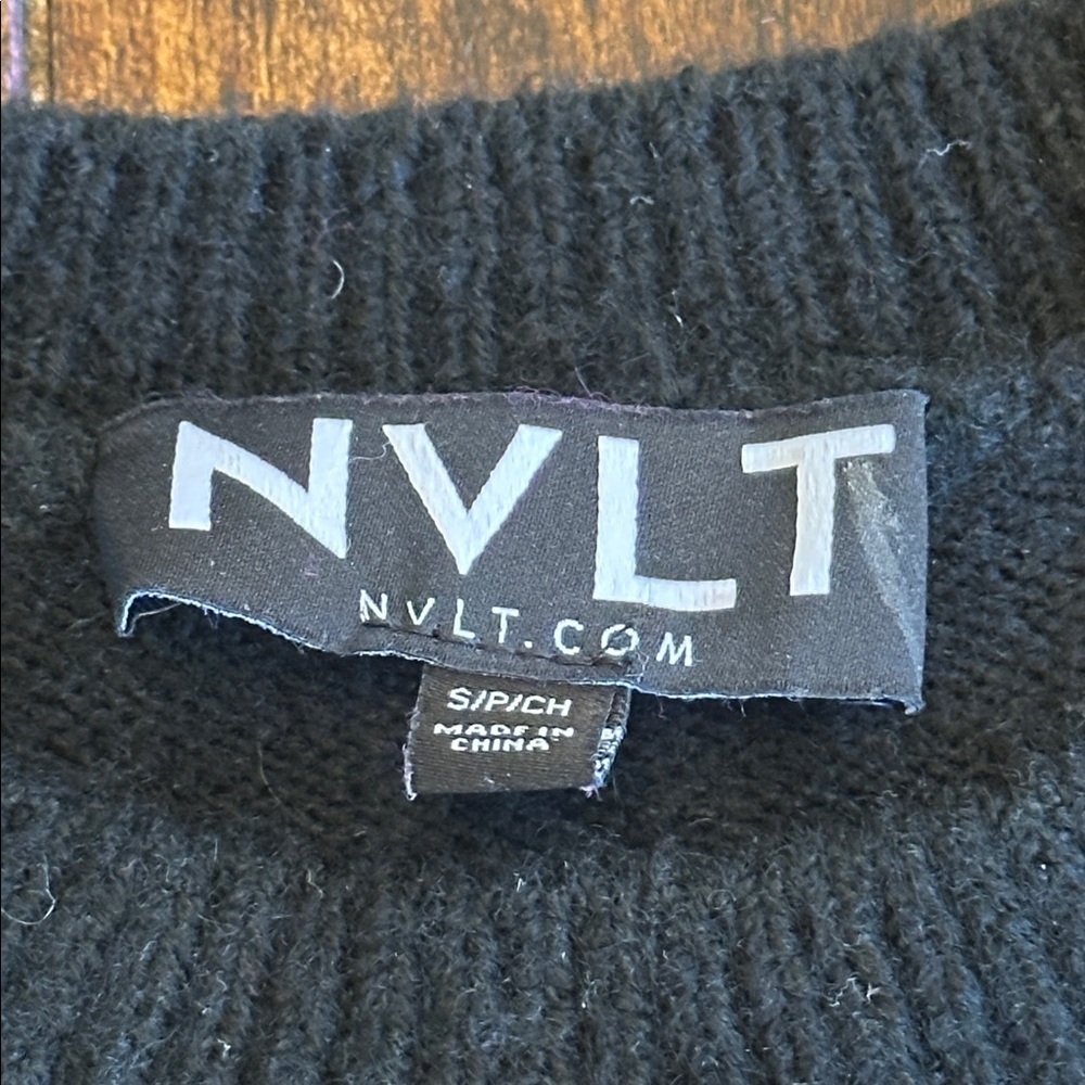 NVLT | Black Sequined Short Sleeve Sweater Vest – Anthropologie, Size S - Picture 4 of 8